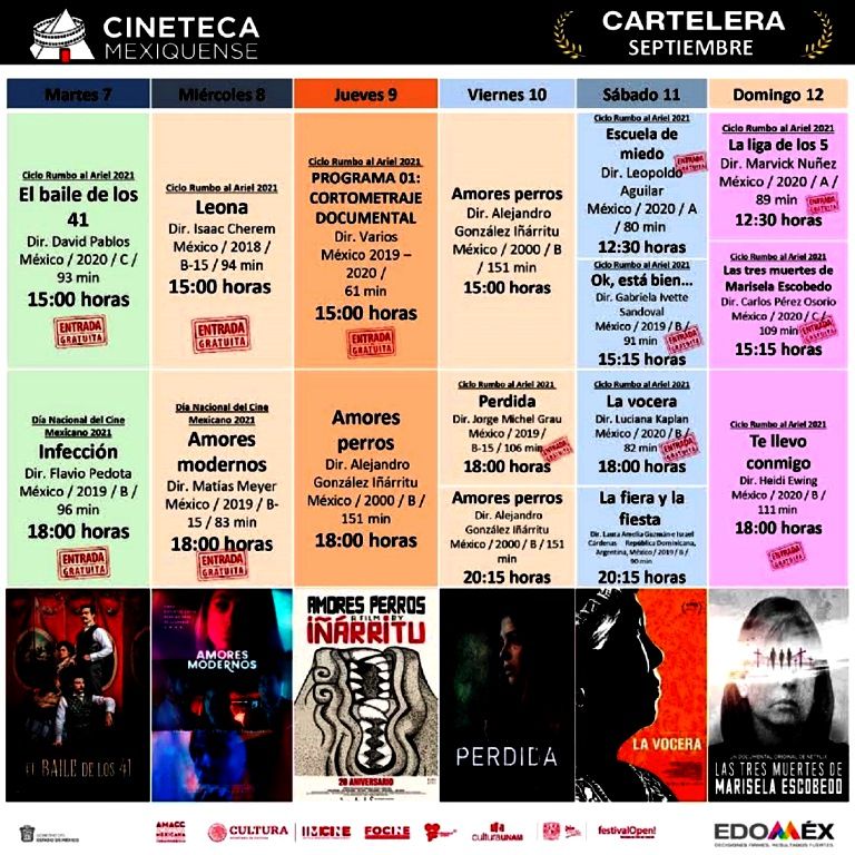 La Cineteca Mexiquense exhibe cartelera dedicada al talento nacional