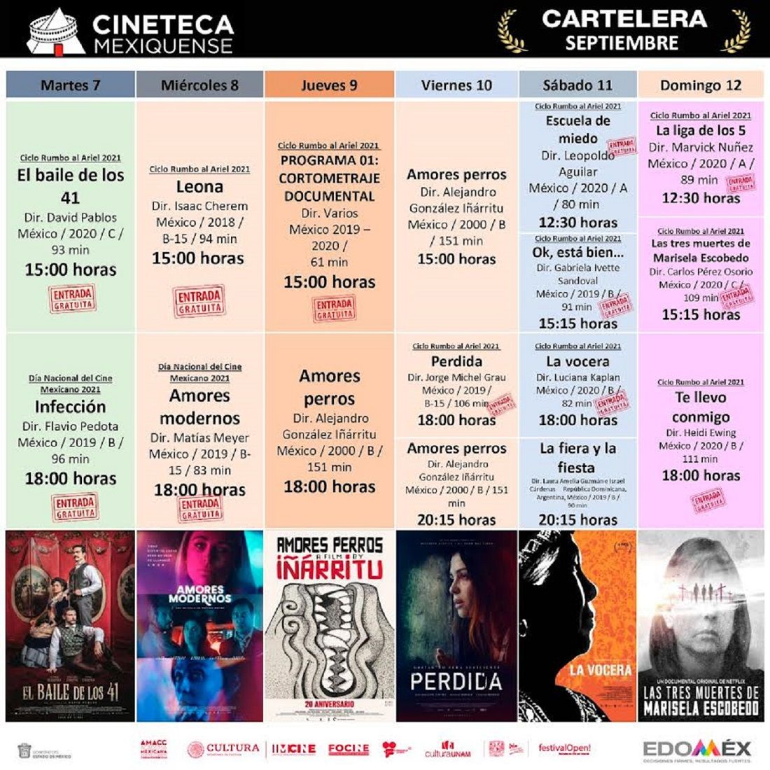 Exhibe Cineteca Mexiquense cartelera dedicada al talento nacional 