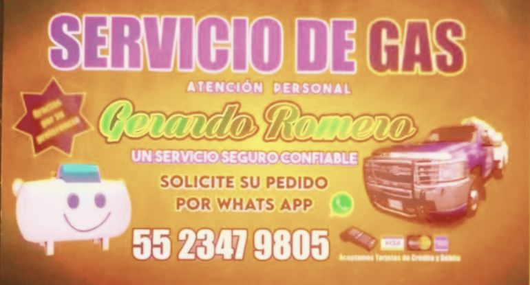Servicio de Gas Gerardo Romero litros completos servicio personal 