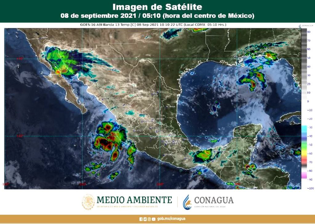 Lluvias muy fuertes en Michoacán e intensas en Nayarit, Jalisco y Chiapas