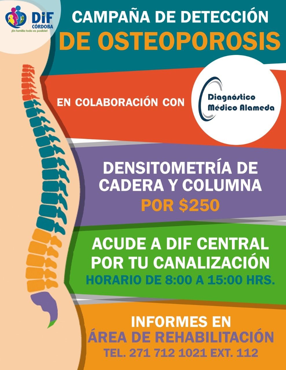Invita DIF a participar en Campaña contra la Osteoporosis