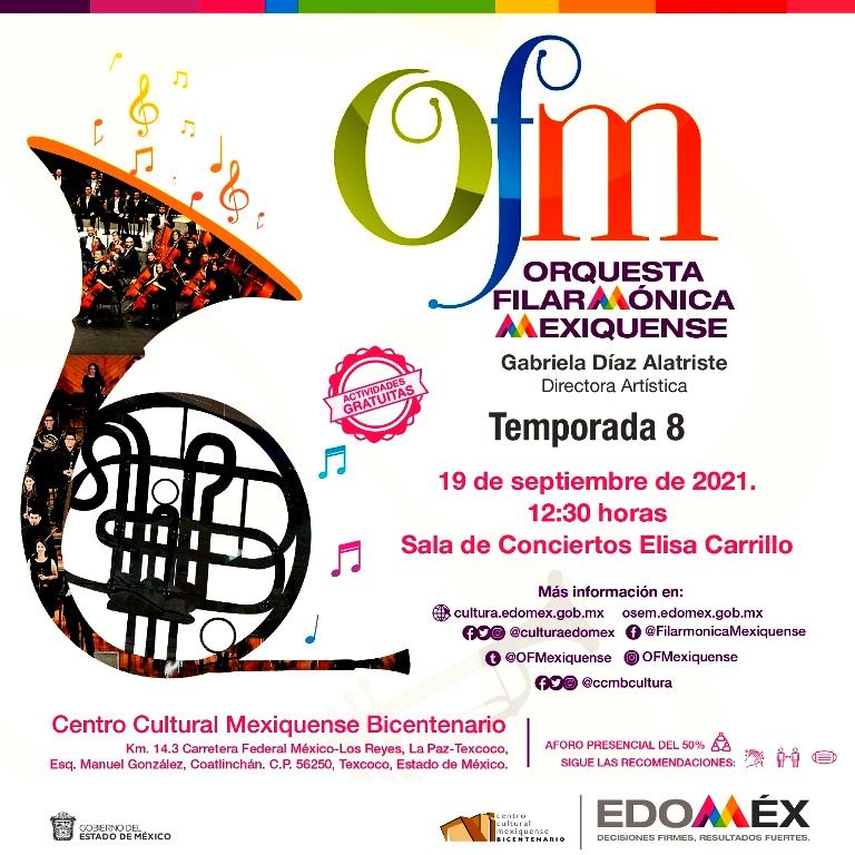 La temporada 8 de la Orquesta Filarmónica Mexiquense inicia con gala mexicana en el CCMB