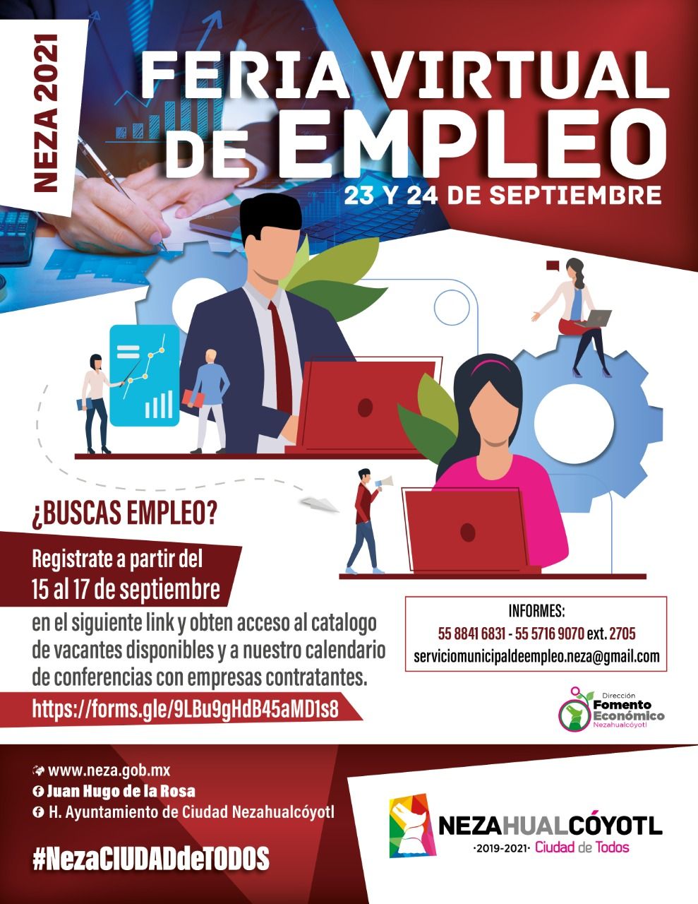 #Habra Feria Virtual del empleo Neza 2021 anuncia Juan Hugo de la Rosa