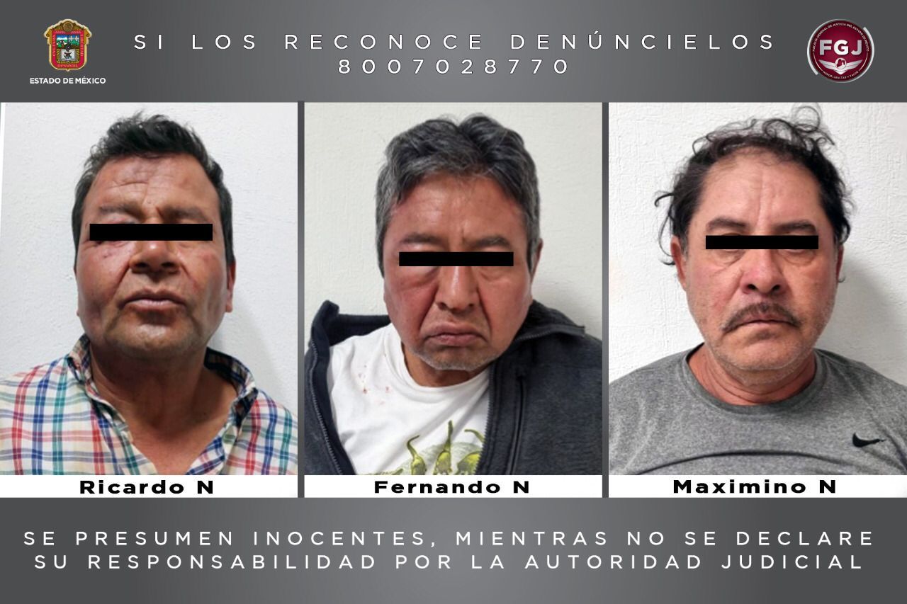 Trio de ´presuntos secuestradores cayo en poder de la FGJEM tenían privado de su libertad a un comerciante en Valle de Chalco