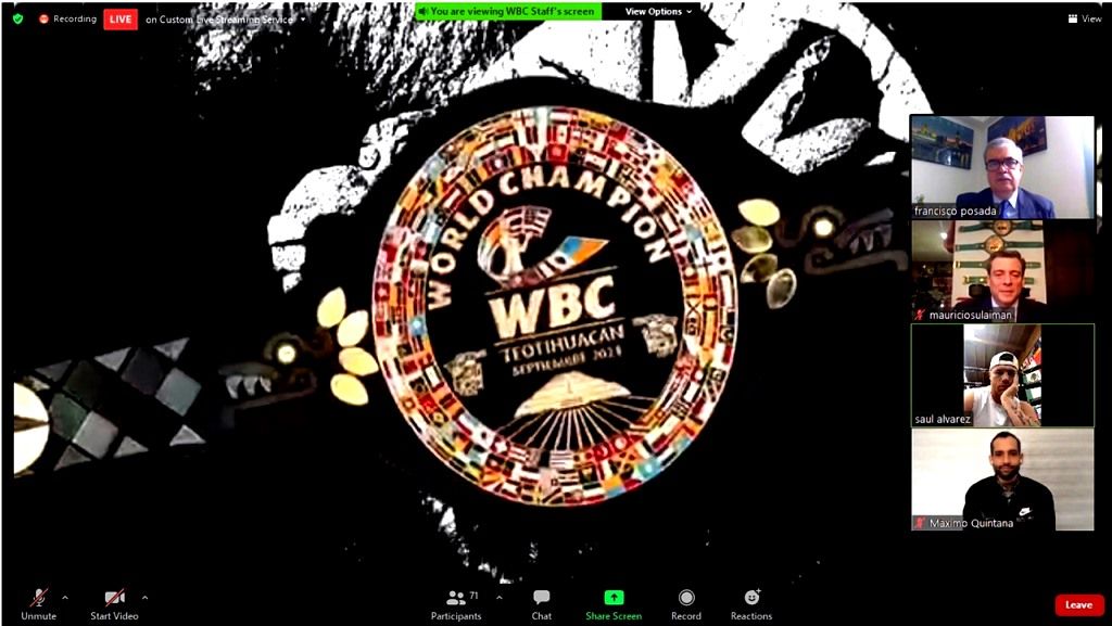 El Consejo Mundial de Boxeo presenta Cinturón Teotihuacano que disputará en pelea el Canelo Pérez y Caleb Plant