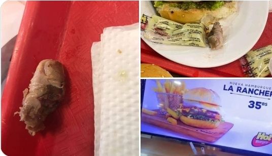 Mujer halla un dedo humano dentro de su hamburguesa en Bolivia