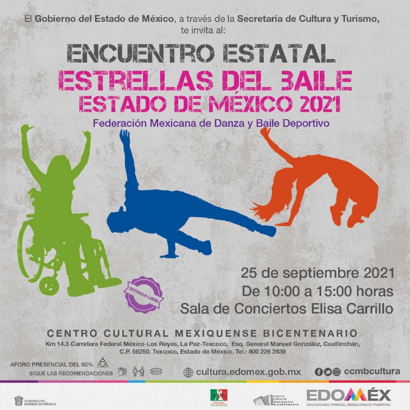 Presenta Centro Cultura Mexiquense Bicentenario Encuentro estatal ’estrellas del baile Estado de México 2021’ 