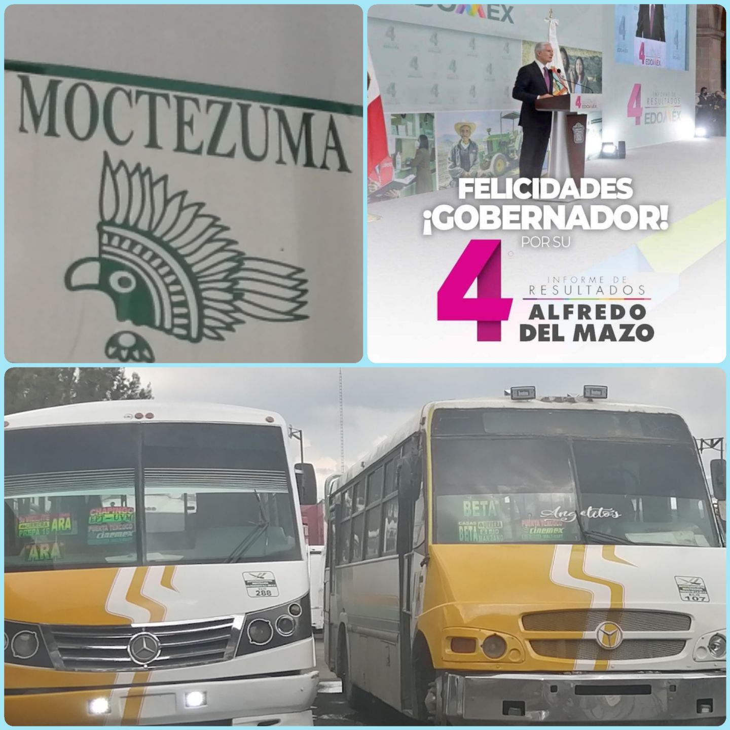 Transporte Moctezuma Texcoco Felicita  al gobernador Alfredo del Mazo Maza por su 4° Informe de gobierno 