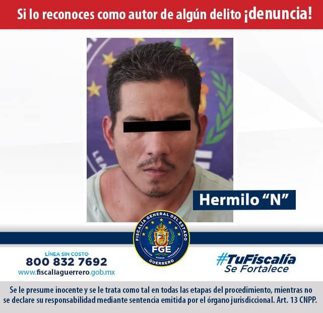 Fiscalía de Guerrero en Zihuatanejo obtuvo vinculación a proceso en contra de Hermilo "N" por delito de extorsión agravada 
