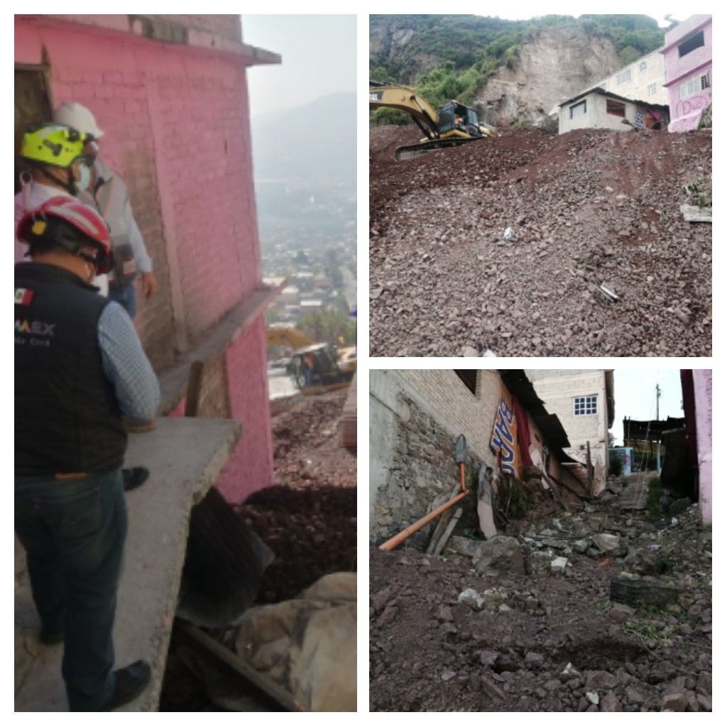 Continúan trabajos para estabilizar zona afectada en el cerro el Chiquihuite