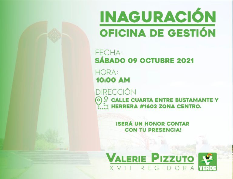 Regidora Valerie Pizzuto Inaugurará Oficina de Gestion para la Ciudadanía