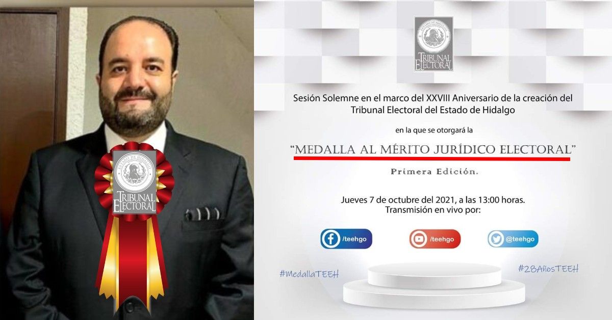 Todo queda entre cuates: Tribunal Electoral otorga medalla a Procurador de Hidalgo