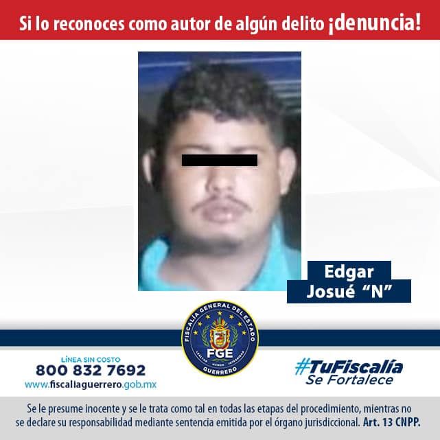 Fiscalía de Guerrero logra en Ometepec la sentencia de 13 años prisión en contra de Édgar Josué "N" por delito de homicidio calificado 
