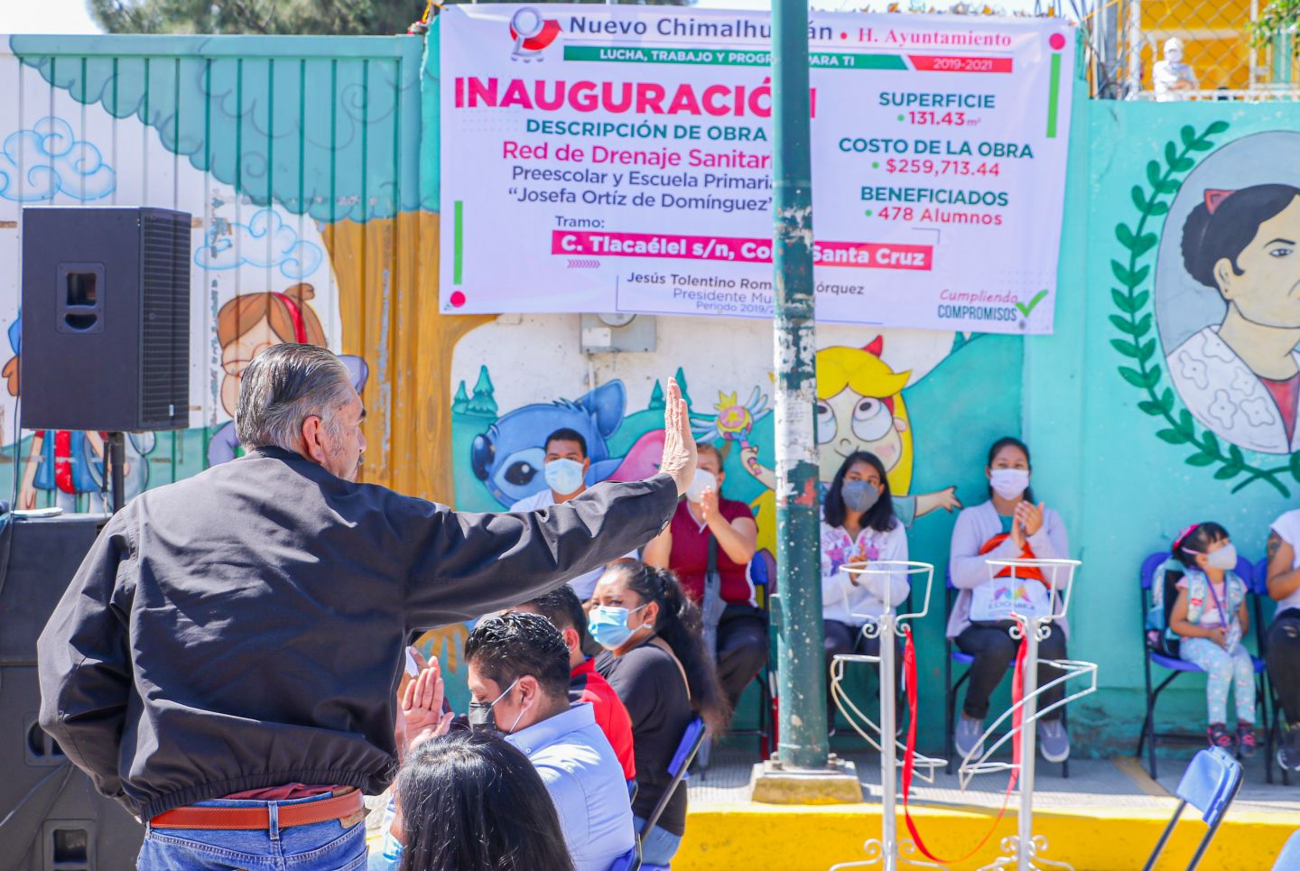#Gobierno de Chimalhuacán, dignifica planteles educativos en Corte Portezuelos: Jesús Tolentino
