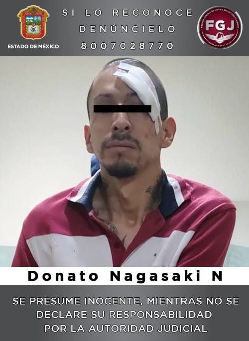 
Captura FGJEM  a Donato Nagasaki ’N’ acusado de presunto asalto a una combi delo servicio publico en Los Reyes La Paz.
