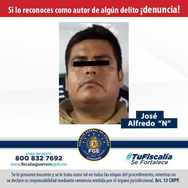 Fiscalía de Guerrero cumplimenta orden de aprehensión en contra de José Alfredo "N" por delito de violación equiparada en región Montaña