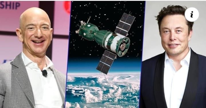 Carrera ‘en el cielo’ entre Bezos y Musk: pelean para conectar al mundo con red de satélites