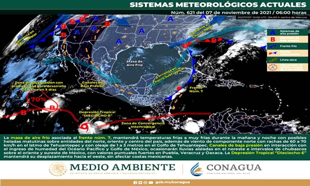 Prevén lluvias puntuales fuertes en Puebla, Veracruz y Oaxaca