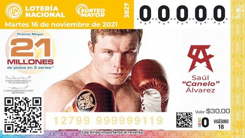 El Canelo Álvarez será imagen en billete de la Lotería Nacional