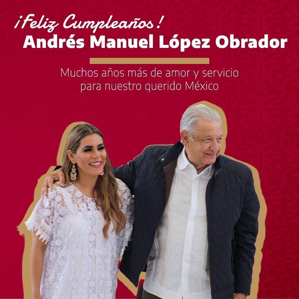 Felicita Evelyn Salgado a Andrés Manuel López Obrador por su cumpleaños