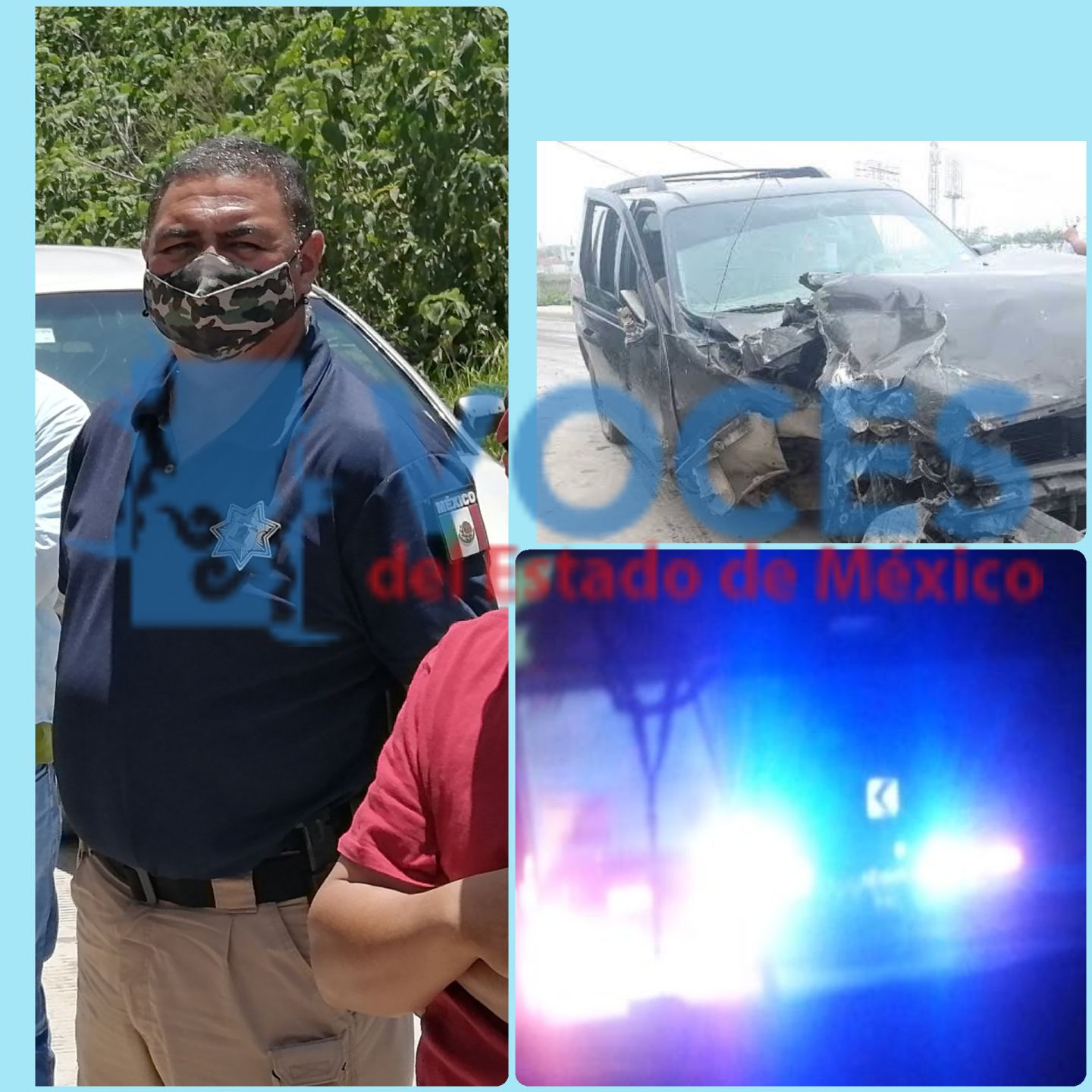 Se volcó policía de Tepetlaoxtoc en estado de ebriedad en la carretera Texcoco - Calpulalpan 