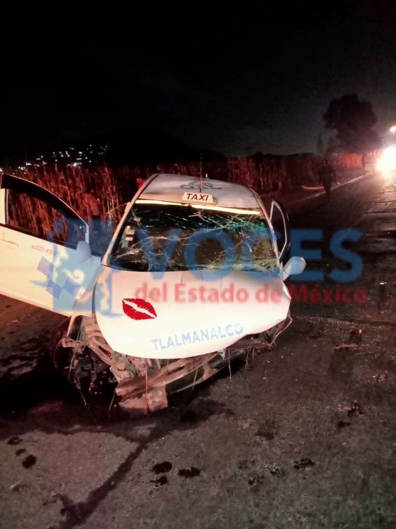 Taxista muere al chocar contra muro de contención en Cocotitlan Edomex 