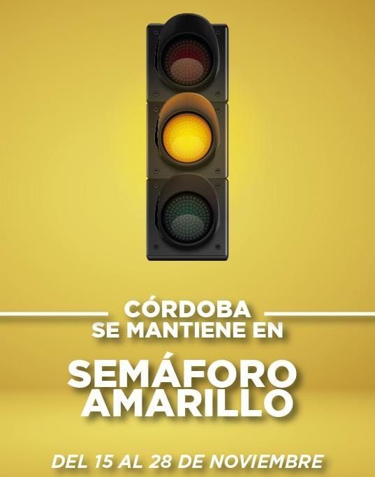 Se mantiene Córdoba en color amarillo del semáforo epidemiológico por COVID19