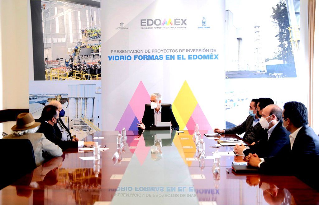 Alfredo del Mazo anuncia captación de 15 millones de dólares y creación de más empleos con inversión de la Empresa Vidrio Formas