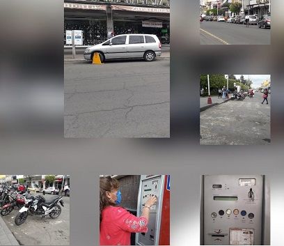 Mal Imagen  los parquímetros en Texcoco
