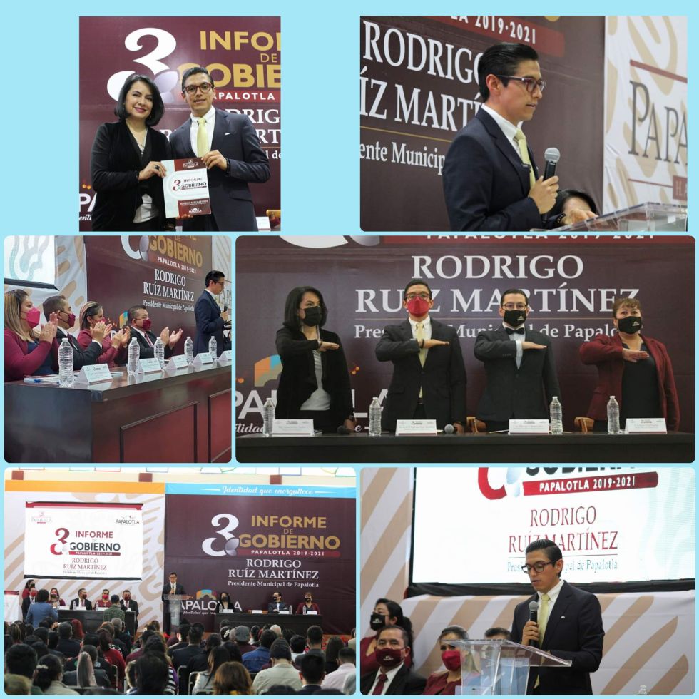 Rodrigo Ruiz rindió un trecer informe de gobierno con resultados favorables para Papalotla. 
