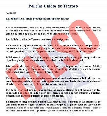 La Policía municipal de Texcoco,  desmiente  rumores