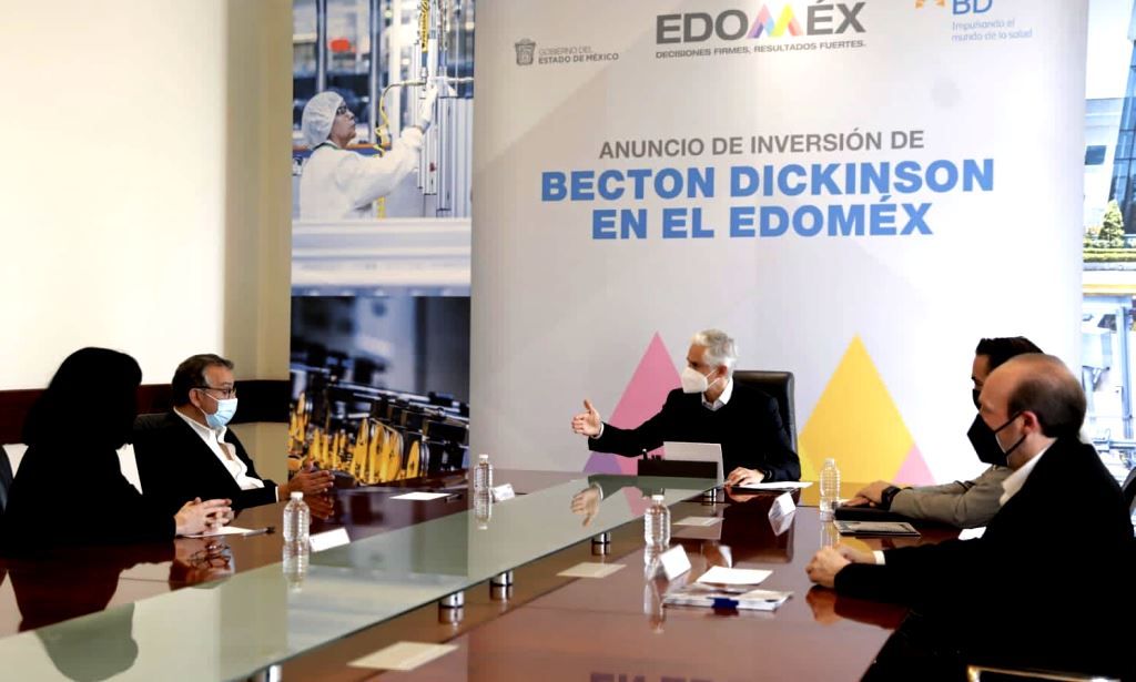 Alfredo del Mazo anuncia inversión de 56 millones de dólares de la empresa Becton Dickinson en el Estado de México