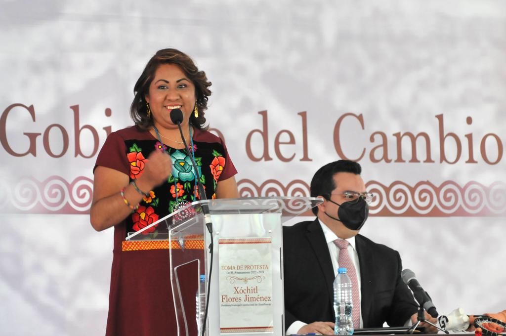Tomo protesta para el periodo 2022- 2024 como alcaldesa de Chimalhuacan Xóchitl Flores Jiménez.
