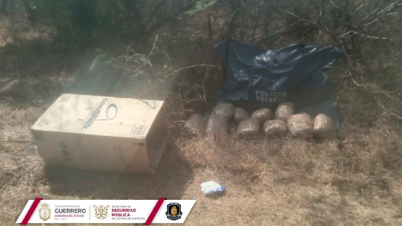 Asegura la Policía Estatal presunta droga en el municipio de Pungarabato