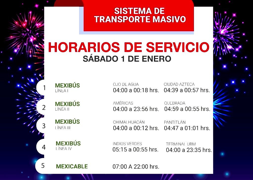 Informan que Mexibús y Mexicable darán servicio con horario diferenciado los días 31 de diciembre de 2021 y 1 de febrero de 2022