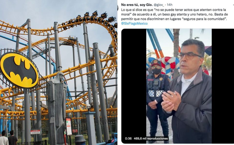 El beso ‘prohibido’; así reaccionó el director de Six Flags México ante una muestra de afecto de una pareja gay en el parque de atracciones 