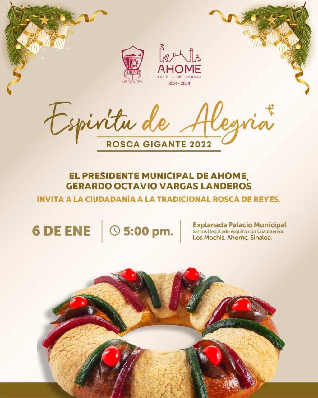 Invitan a la Monumental Rosca por Día de Reyes en Ahome