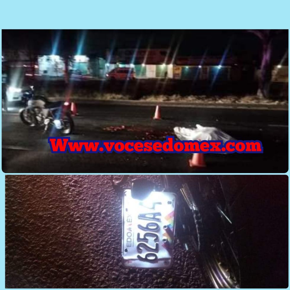 Atropellan a motociclista y lo dejan sin vida en la la carretera Ecatepec - Texcoco a la Altura de Atenco 