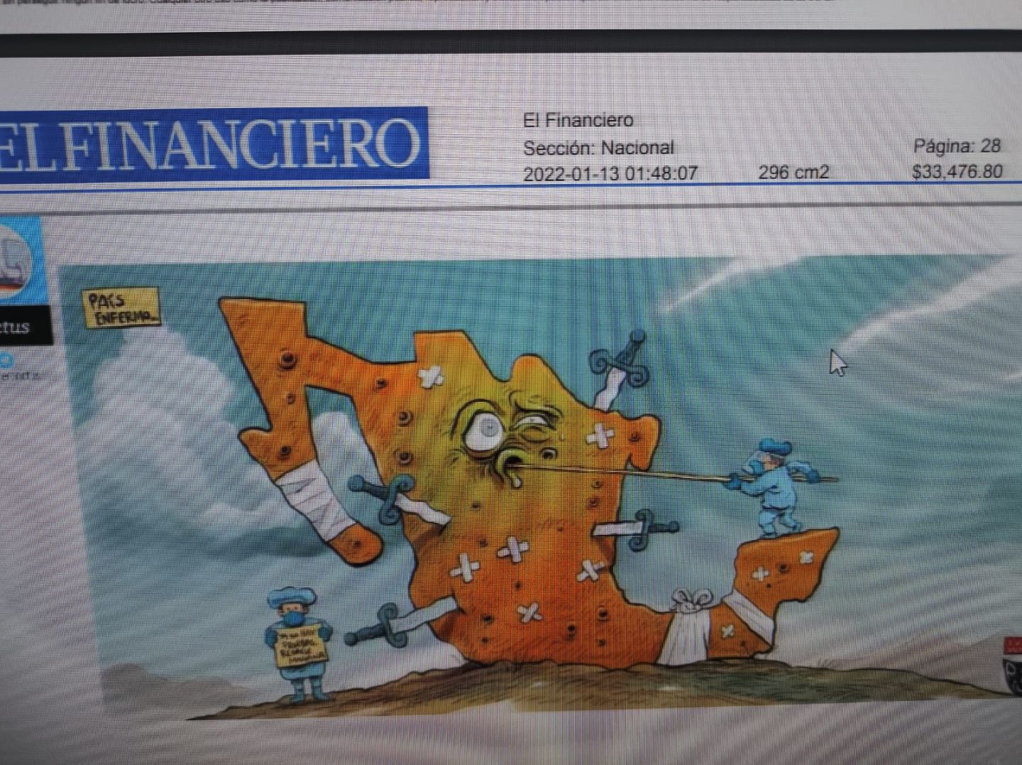#El cartón de hoy publicado en el periódico El Financiero