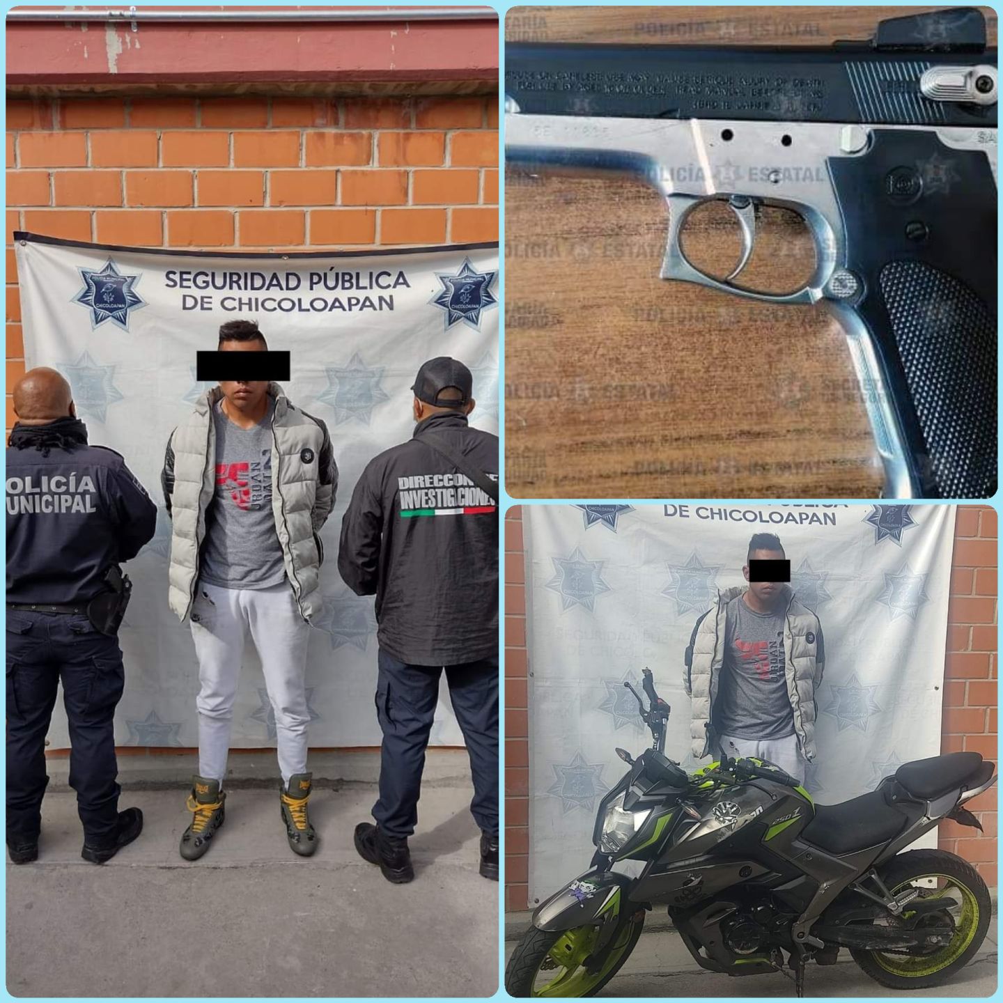 Policías detienen a sujeto con carpetas  por el delito de  robo tiendas comerciales en Texcoco  Chimalhuacán y Chicoloapan 