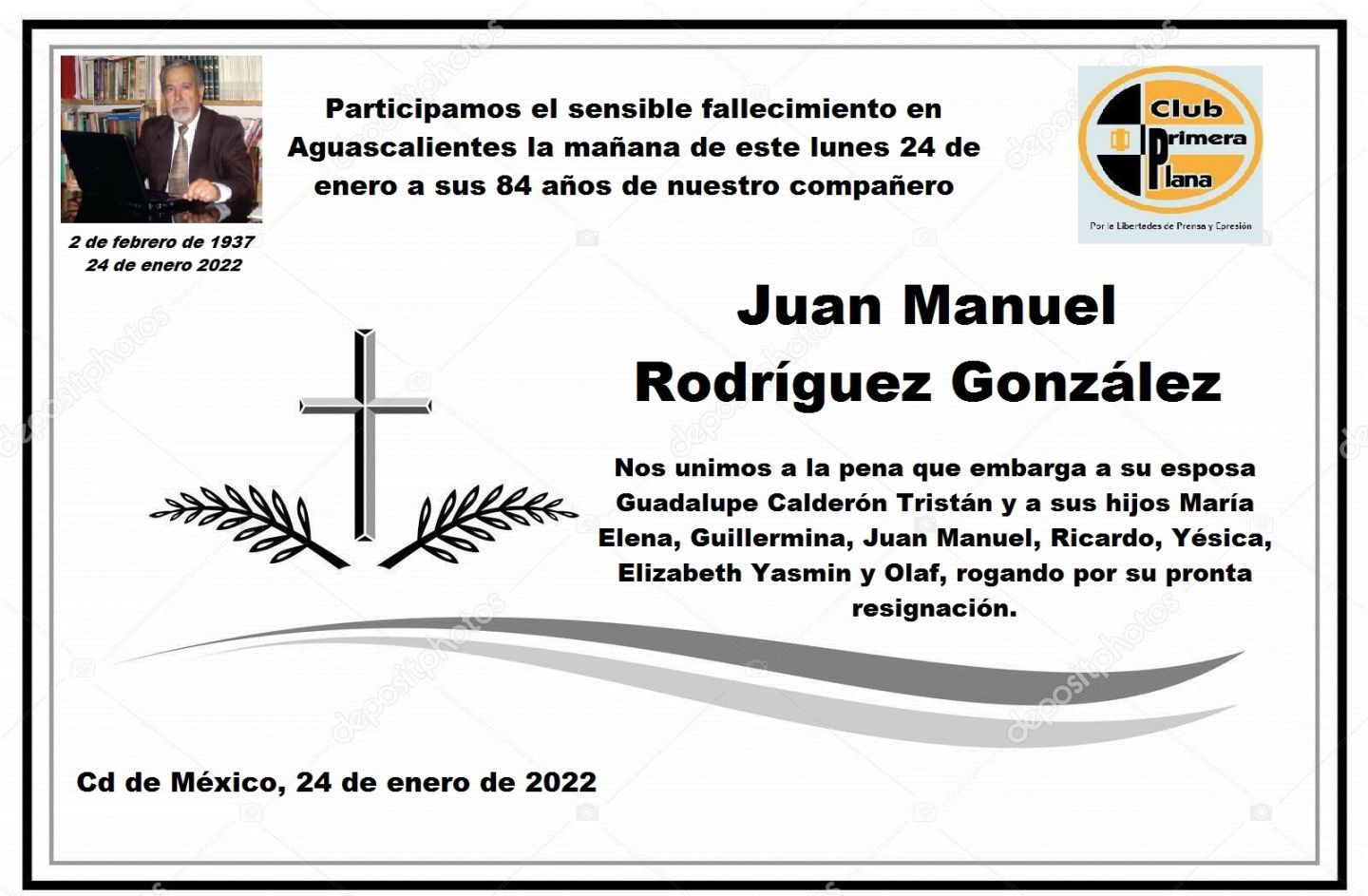 Falleció Juan Manuel Rodríguez González