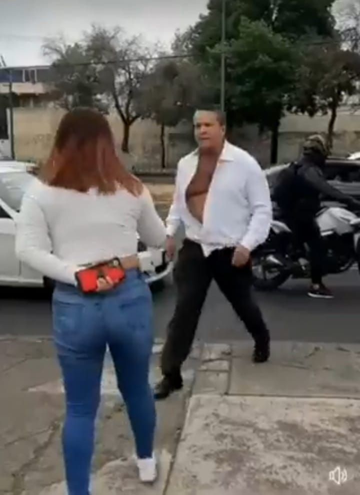 Filtraron riña callejera entre Alfredo Adame y una mujer
