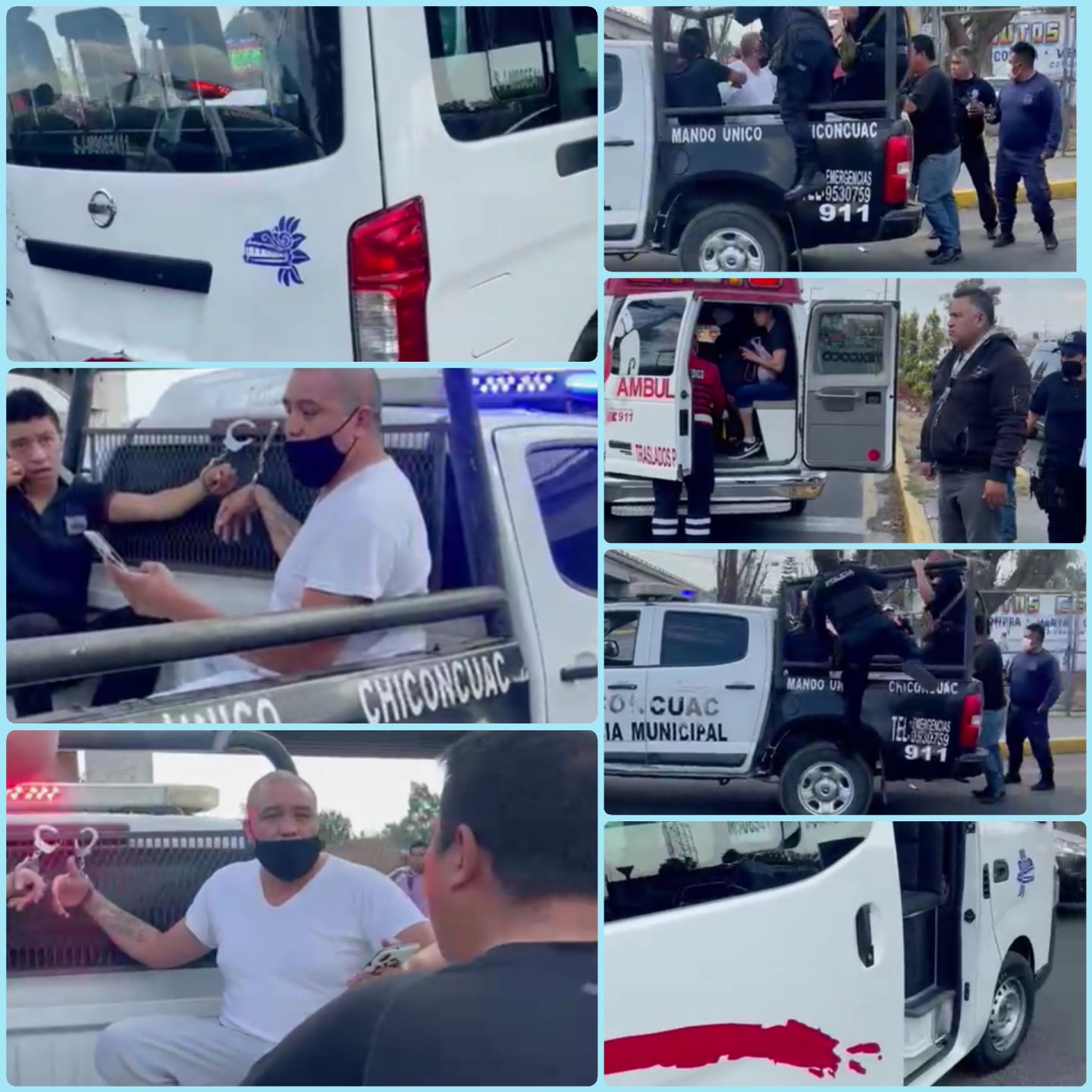 Policías municipales de Chiconcuac, abusan de poder esposando  a chóferes como viles delincuentes 
