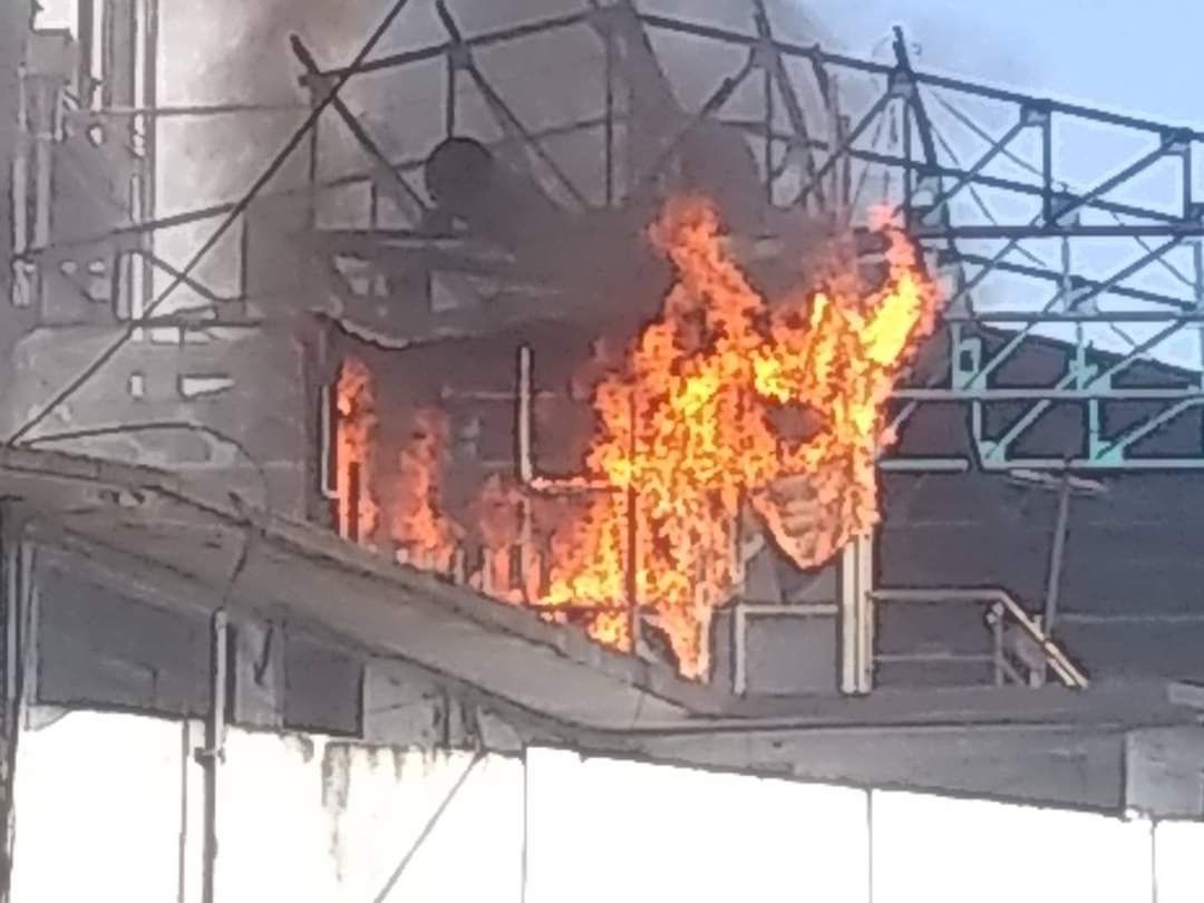 Incendio en el interior del ingenio san cristóbal