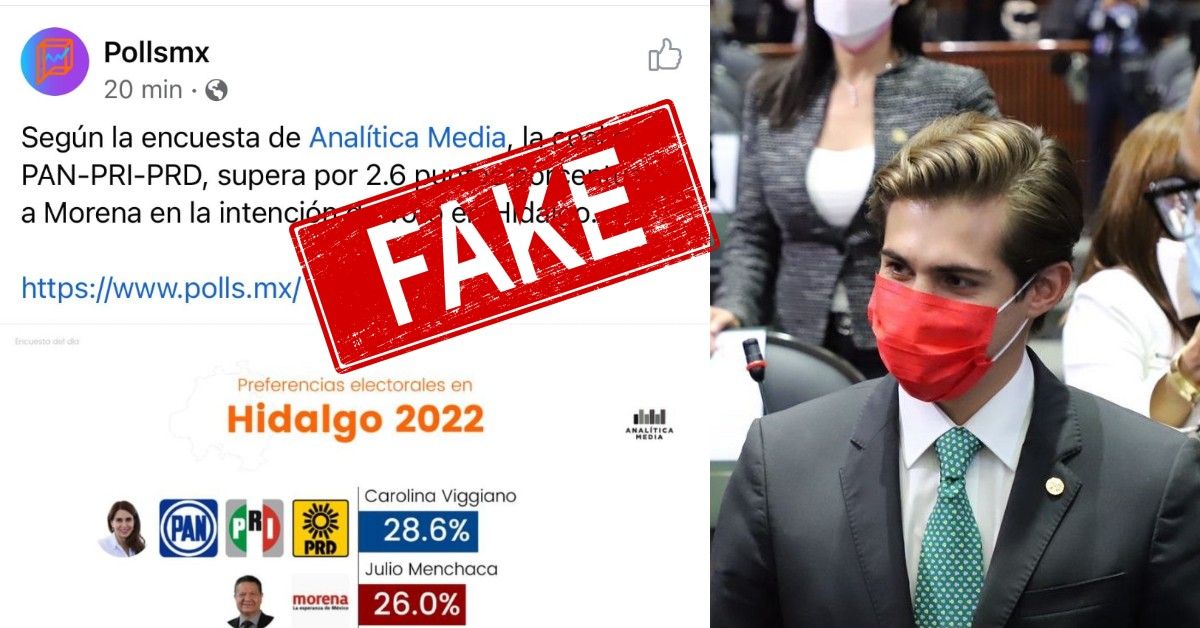 Circula diputado suplente encuesta fake de preferencias en Hidalgo