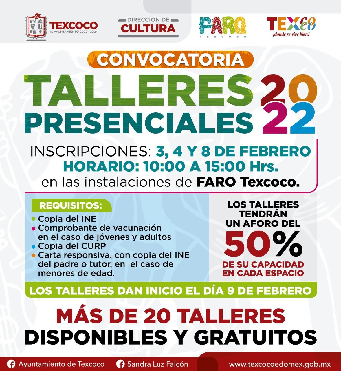 Texcoco abre el FARO inscripciones para 26 talleres presenciales 