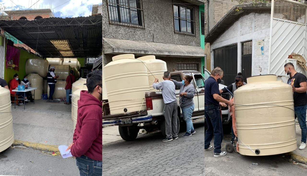 Gobierno del Edomex viola veda electoral con reparto de tinacos en Ecatepec