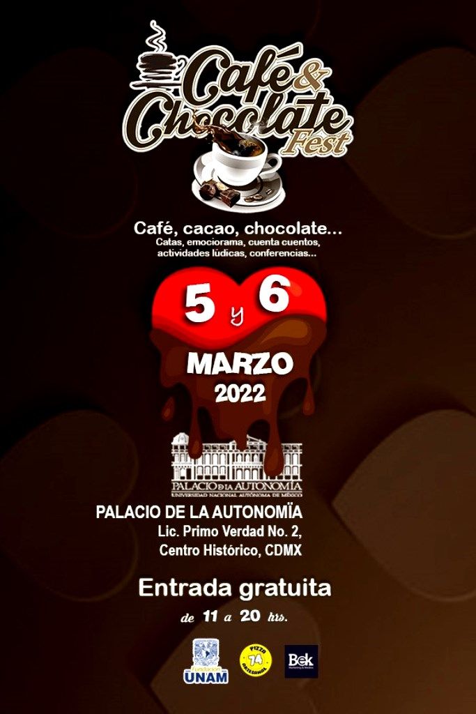 El Café y Chocolate Fest se reagenda para el 5 y 6 de marzo de 2022, en Palacio de la Autonomía