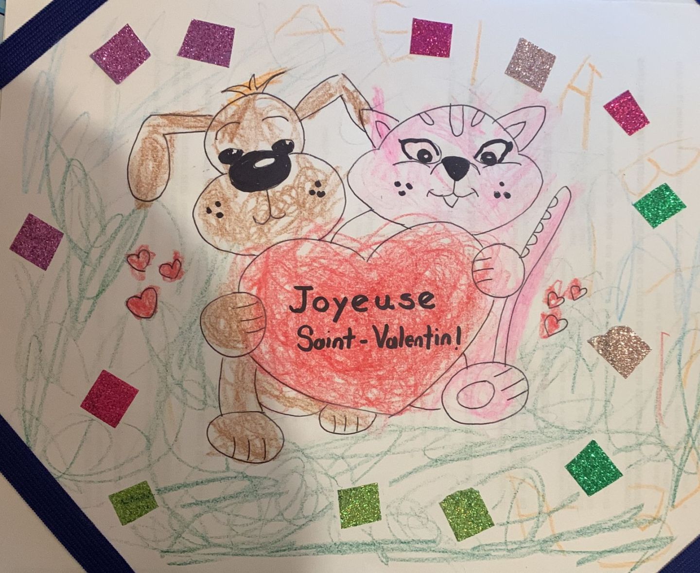 #Dibujo por el Día de San Valentín del niño Mateo Tapia Victoria de 4 años
