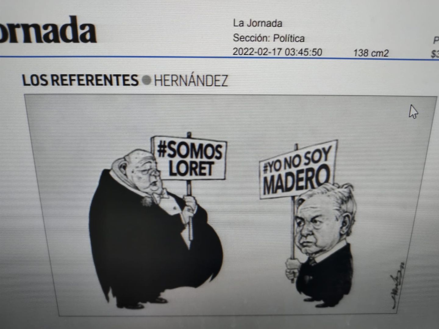 #El cartón de La Jornada publicado hoy